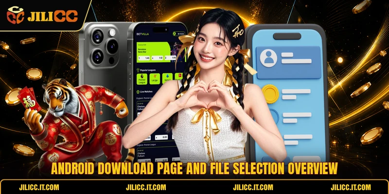 Android download page and file selection overview