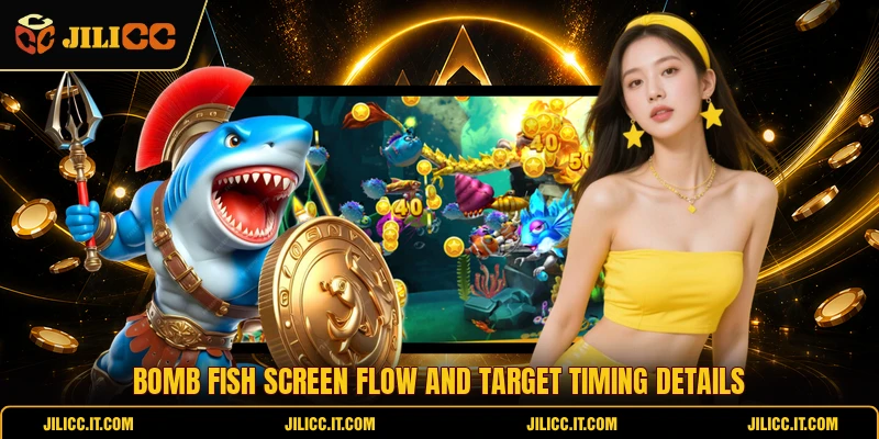 Bomb Fish screen flow and target timing details