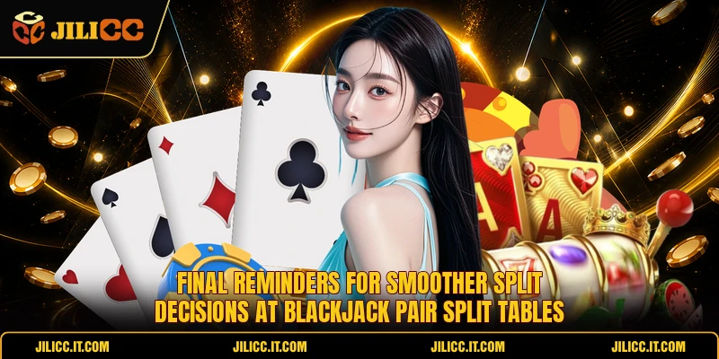 Final reminders for smoother split decisions at Blackjack Pair Split tables