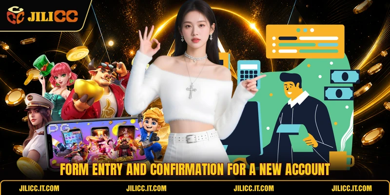 Form entry and confirmation for a new account