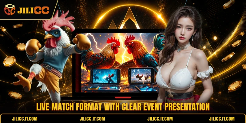 Live match format with clear event presentation
