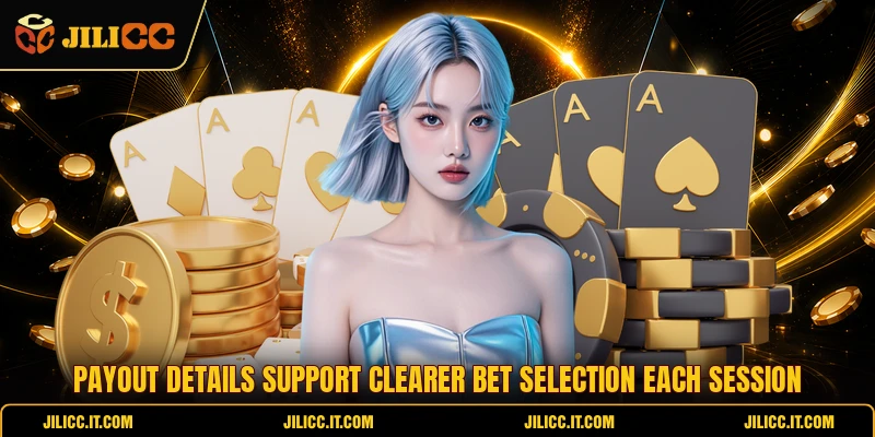 Payout details support clearer bet selection each session