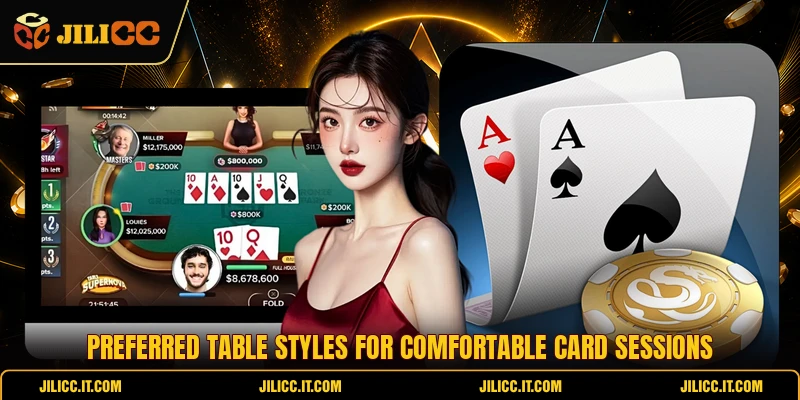 Preferred table styles for comfortable card sessions