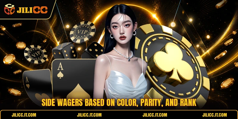 Side wagers based on color, parity, and rank