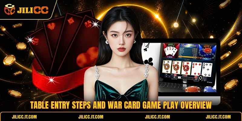 Table entry steps and War Card Game play overview