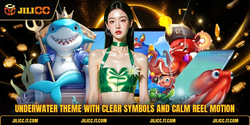 Underwater theme with clear symbols and calm reel motion